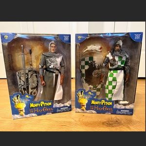 Monty Python Holy Grail action figures Sir Robin (Idle) & Sir Launcelot (Cleese)
